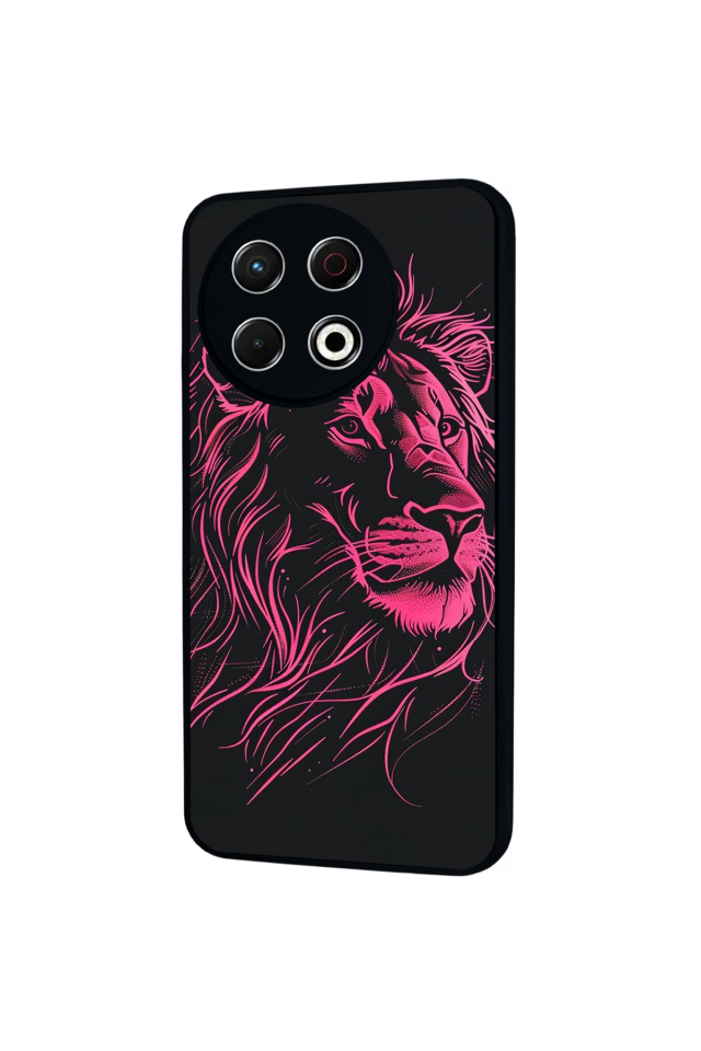 Tecno Spark 30 Pro Uyumlu Aslan Tasarımlı Glossy Premium Kılıf