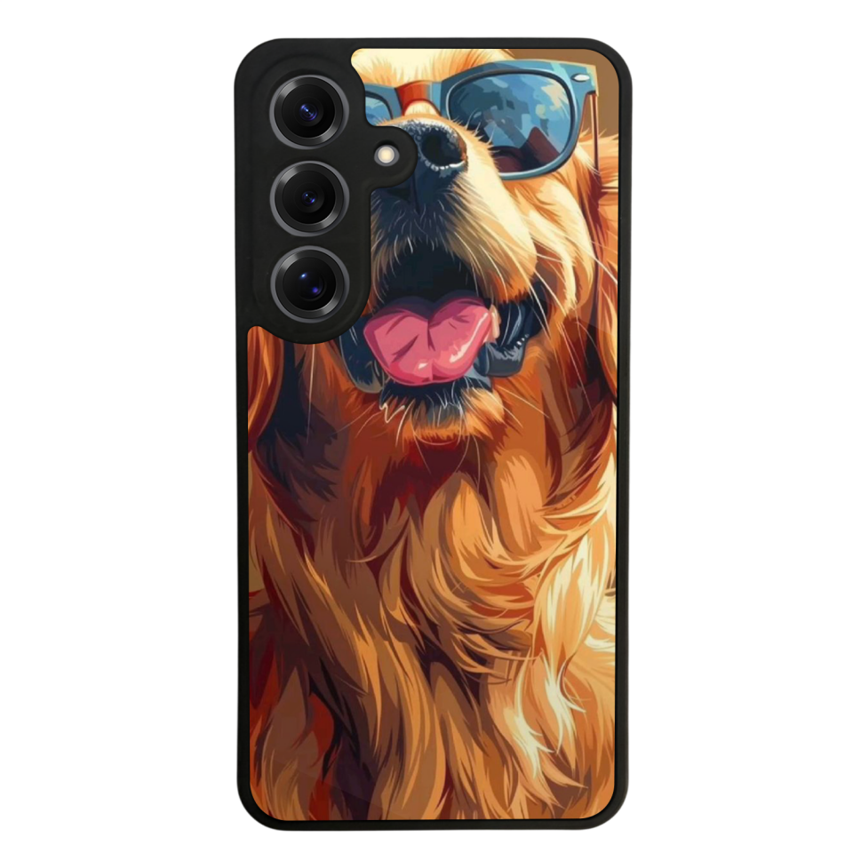 Samsung Galaxy S25 Uyumlu Golden Kopek Tasarımlı Glossy Premium Kılıf