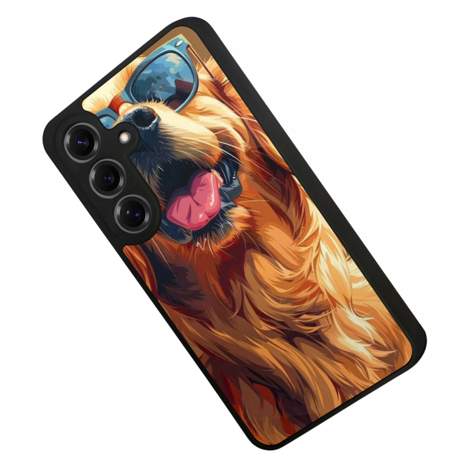 Samsung Galaxy S25 Uyumlu Golden Kopek Tasarımlı Glossy Premium Kılıf