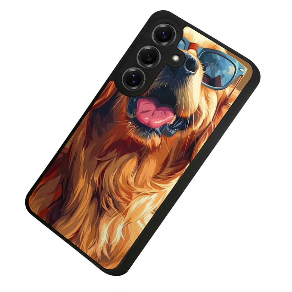 Samsung Galaxy S25 Uyumlu Golden Kopek Tasarımlı Glossy Premium Kılıf