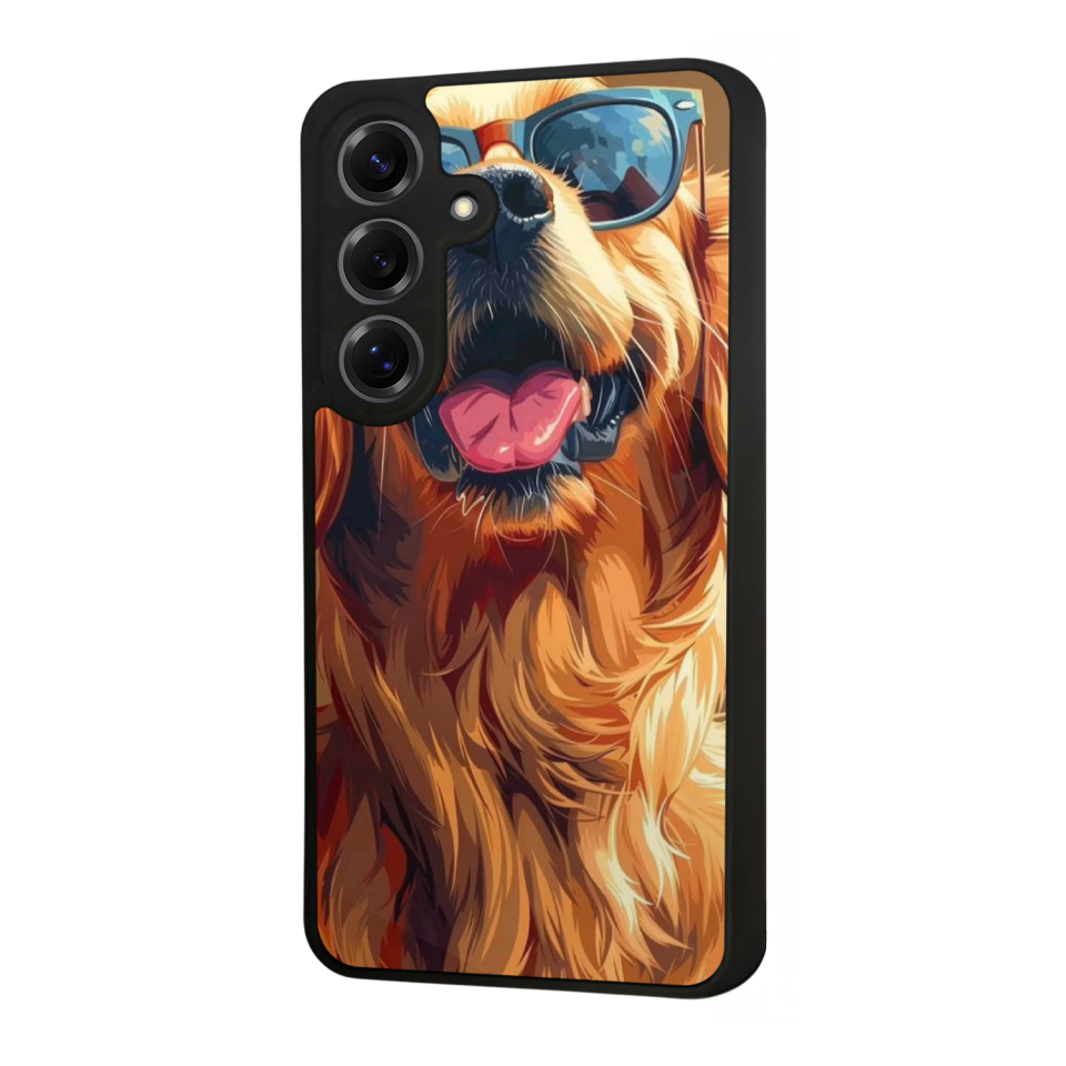 Samsung Galaxy S25 Uyumlu Golden Kopek Tasarımlı Glossy Premium Kılıf