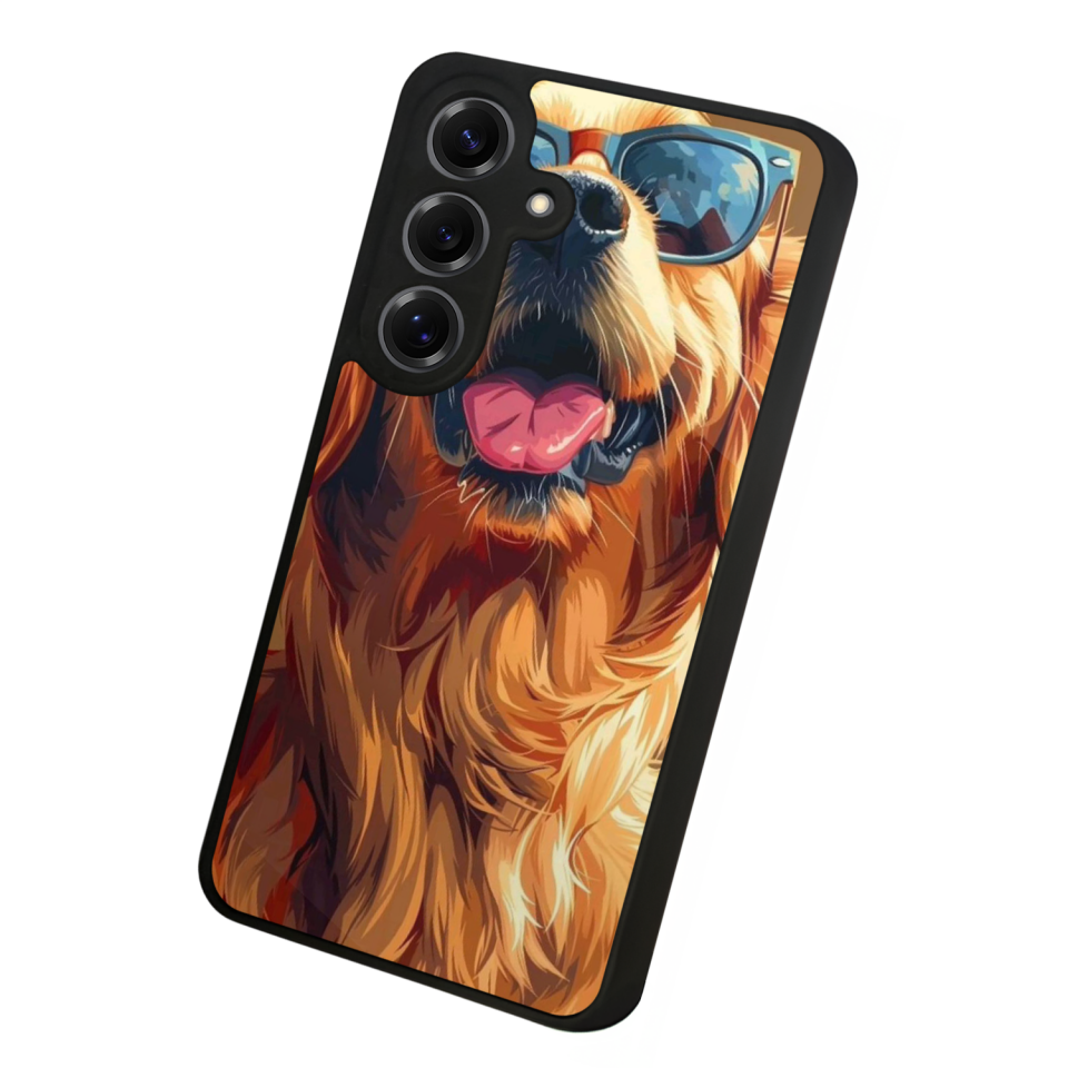 Samsung Galaxy S25 Uyumlu Golden Kopek Tasarımlı Glossy Premium Kılıf