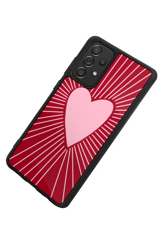 Samsung Galaxy A72 Uyumlu Kalp Love Tasarımlı Glossy Premium Kılıf