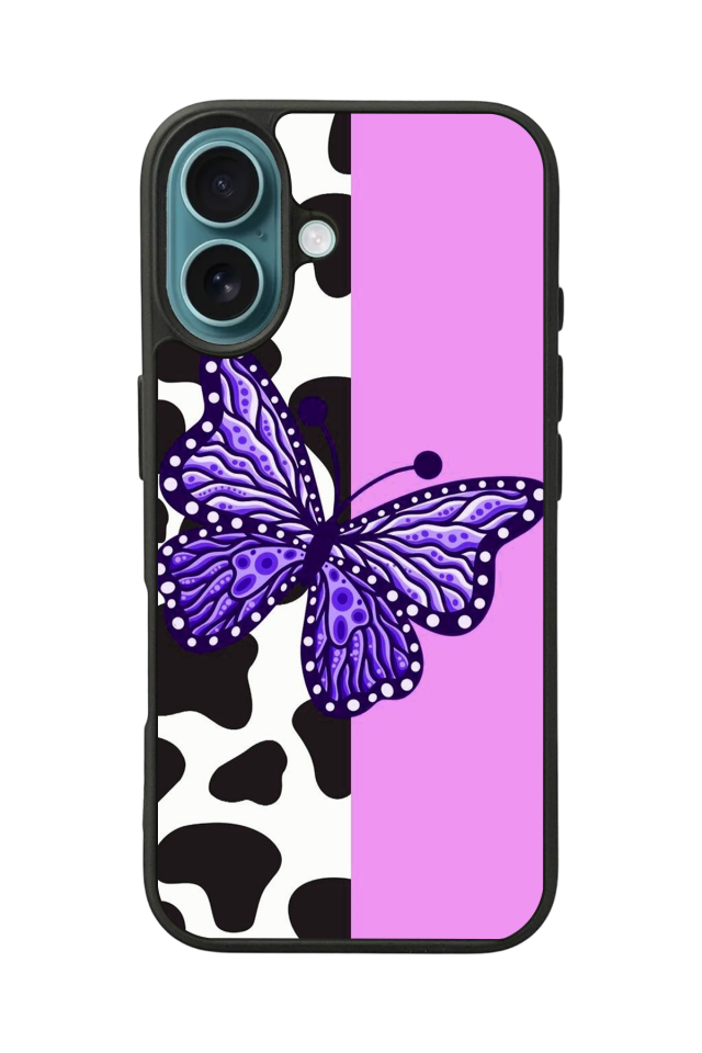 iPhone 16 Uyumlu Kelebek Tasarımlı Glossy Premium Kılıf