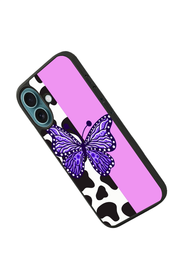 iPhone 16 Uyumlu Kelebek Tasarımlı Glossy Premium Kılıf