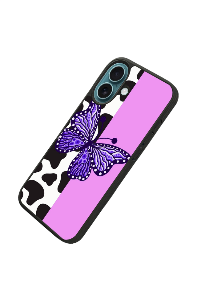iPhone 16 Uyumlu Kelebek Tasarımlı Glossy Premium Kılıf