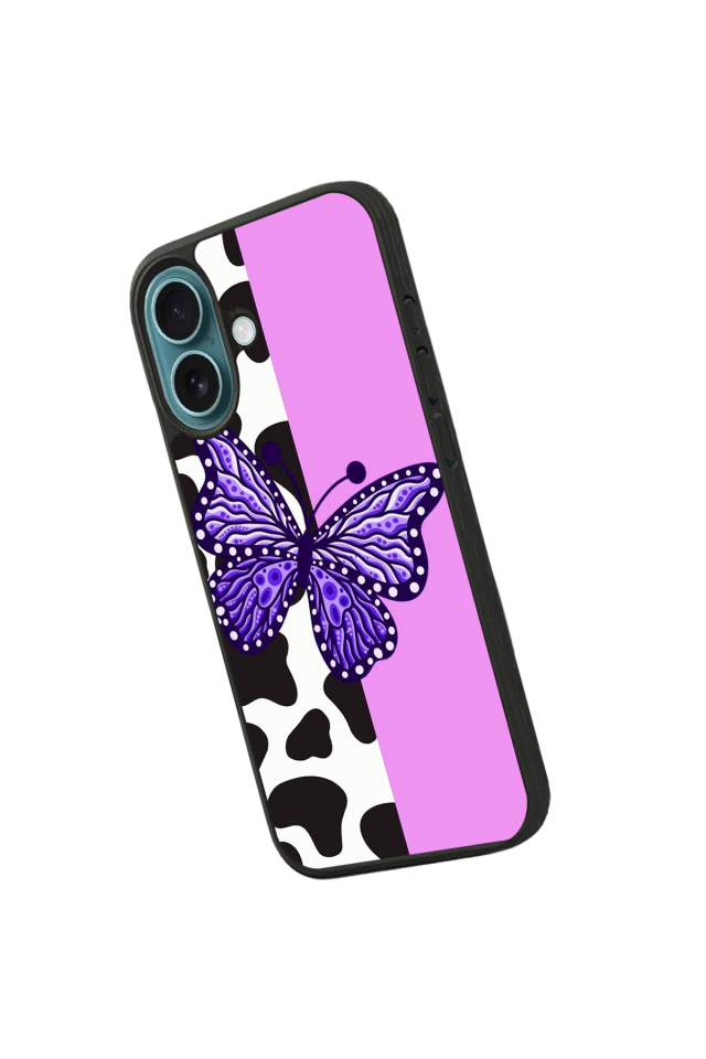 iPhone 16 Uyumlu Kelebek Tasarımlı Glossy Premium Kılıf