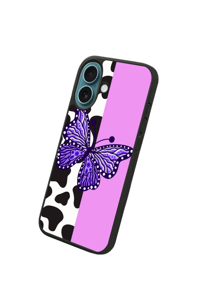 iPhone 16 Uyumlu Kelebek Tasarımlı Glossy Premium Kılıf