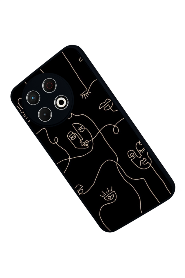 Tecno Spark 30 Pro Uyumlu Line Art Tasarımlı Glossy Premium Kılıf