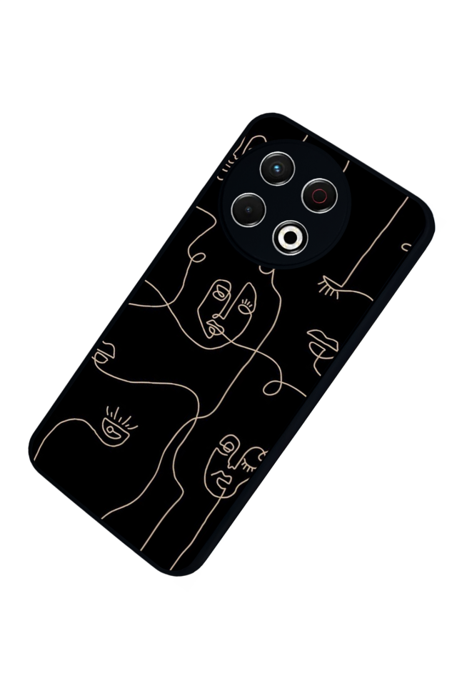 Tecno Spark 30 Pro Uyumlu Line Art Tasarımlı Glossy Premium Kılıf