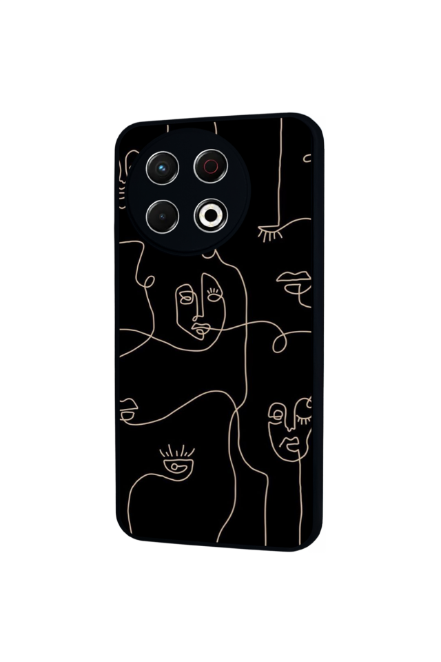 Tecno Spark 30 Pro Uyumlu Line Art Tasarımlı Glossy Premium Kılıf