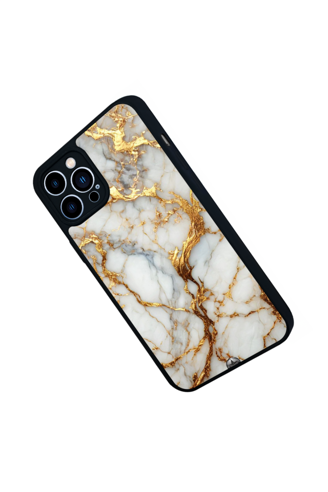 iPhone 12 Pro Max Uyumlu Mermer Marble Tasarımlı Glossy Premium Kılıf
