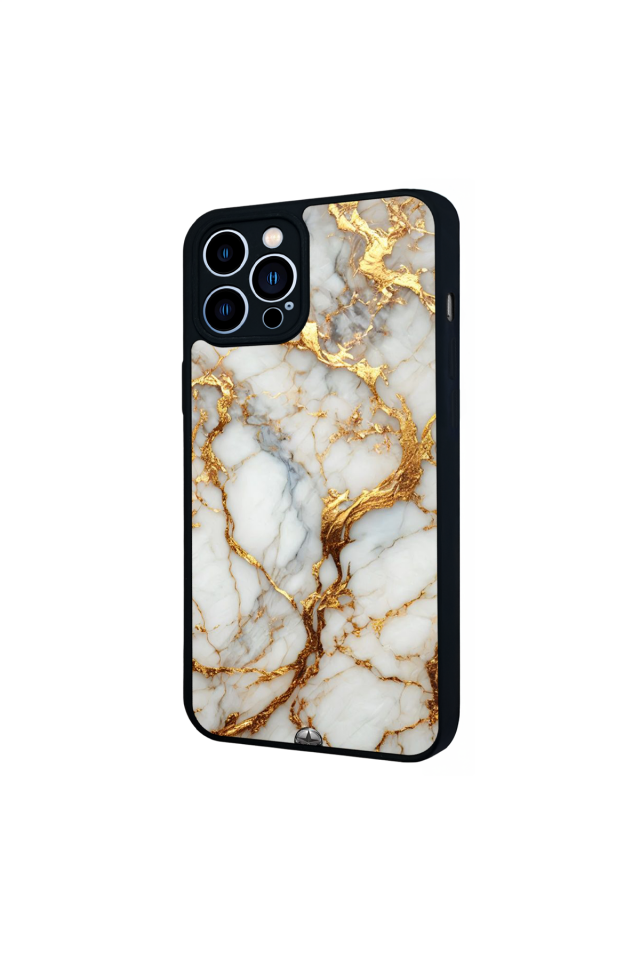 iPhone 12 Pro Max Uyumlu Mermer Marble Tasarımlı Glossy Premium Kılıf