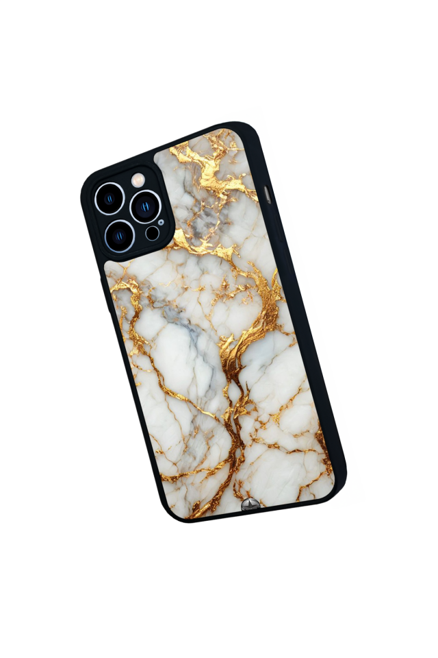 iPhone 12 Pro Max Uyumlu Mermer Marble Tasarımlı Glossy Premium Kılıf