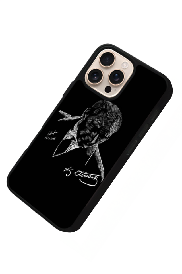 iPhone 15 Pro Max Uyumlu Mustafa Kemal Ataturk Tasarımlı Glossy Premium Kılıf