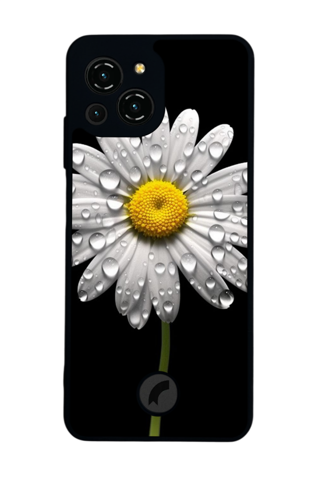 Reeder S23 Pro Max Uyumlu Papatya Tasarımlı Glossy Premium Kılıf