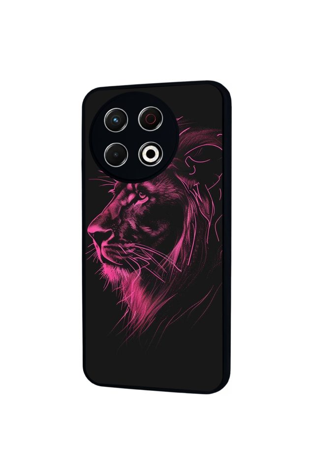 Tecno Spark 30 Pro Uyumlu Aslan Tasarımlı Glossy Premium Kılıf