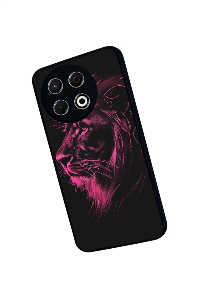 Tecno Spark 30 Pro Uyumlu Aslan Tasarımlı Glossy Premium Kılıf