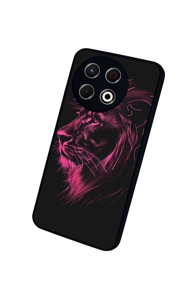 Tecno Spark 30 Pro Uyumlu Aslan Tasarımlı Glossy Premium Kılıf