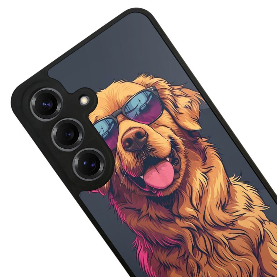 Samsung Galaxy S25 Uyumlu Golden Kopek Tasarımlı Glossy Premium Kılıf