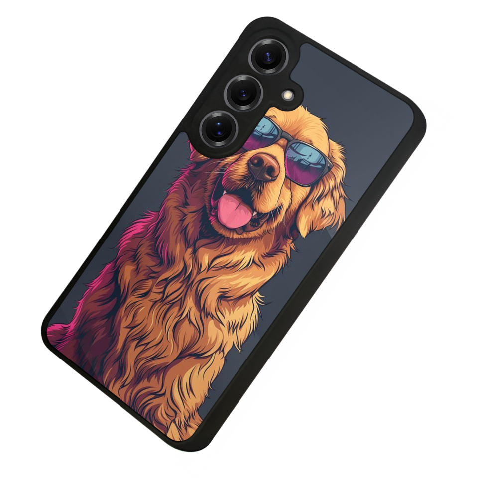 Samsung Galaxy S25 Uyumlu Golden Kopek Tasarımlı Glossy Premium Kılıf