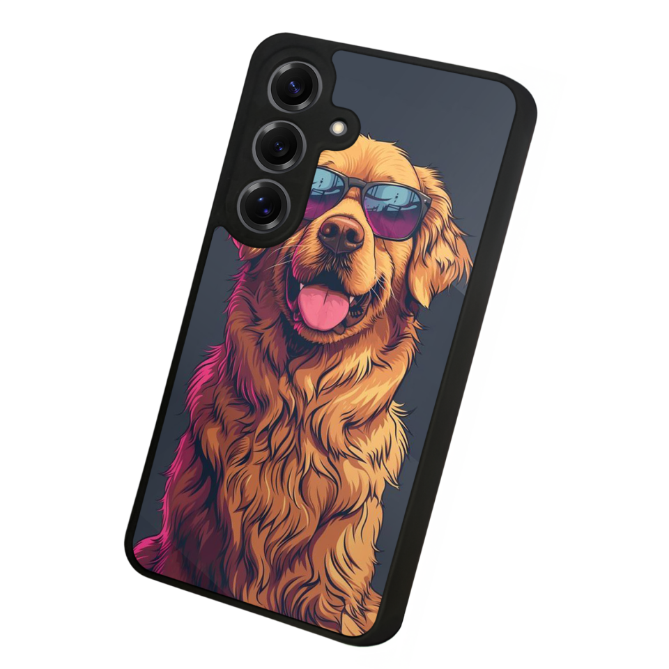 Samsung Galaxy S25 Uyumlu Golden Kopek Tasarımlı Glossy Premium Kılıf