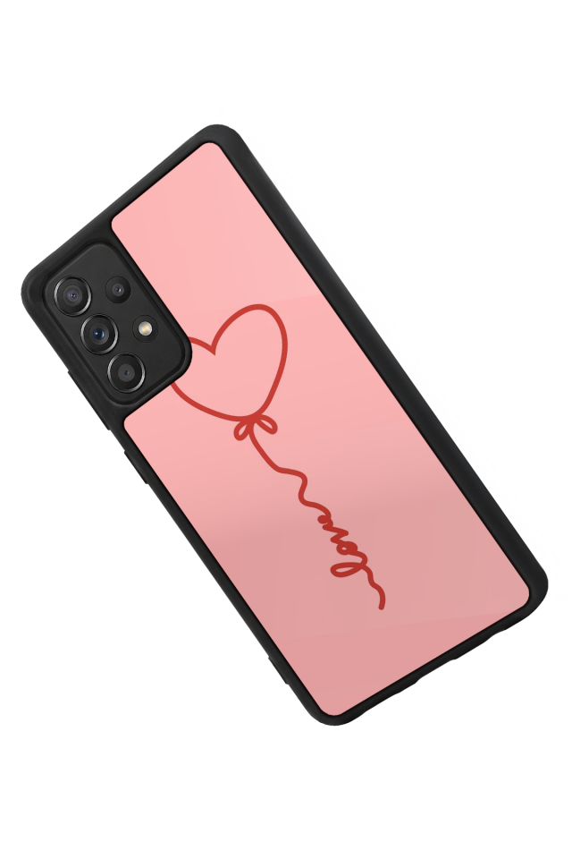 Samsung Galaxy A72 Uyumlu Kalp Love Tasarımlı Glossy Premium Kılıf