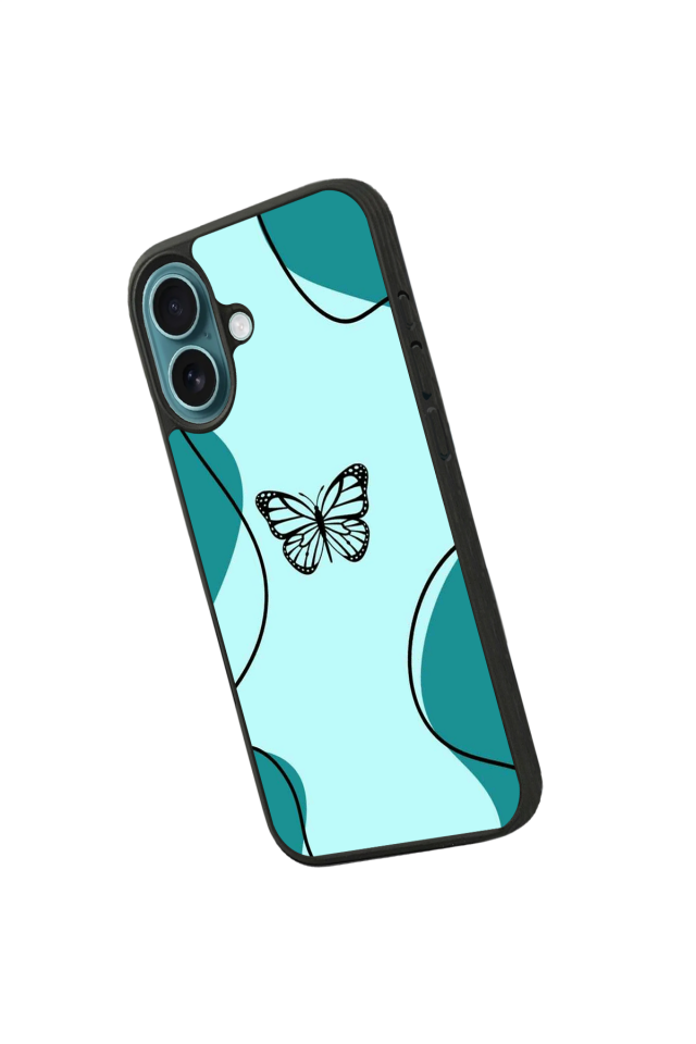 iPhone 16 Uyumlu Kelebek Tasarımlı Glossy Premium Kılıf