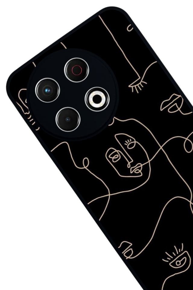 Tecno Spark 30 Pro Uyumlu Line Art Tasarımlı Glossy Premium Kılıf