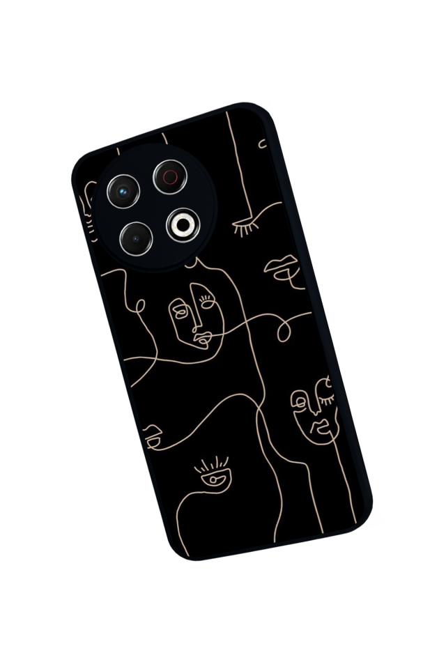 Tecno Spark 30 Pro Uyumlu Line Art Tasarımlı Glossy Premium Kılıf