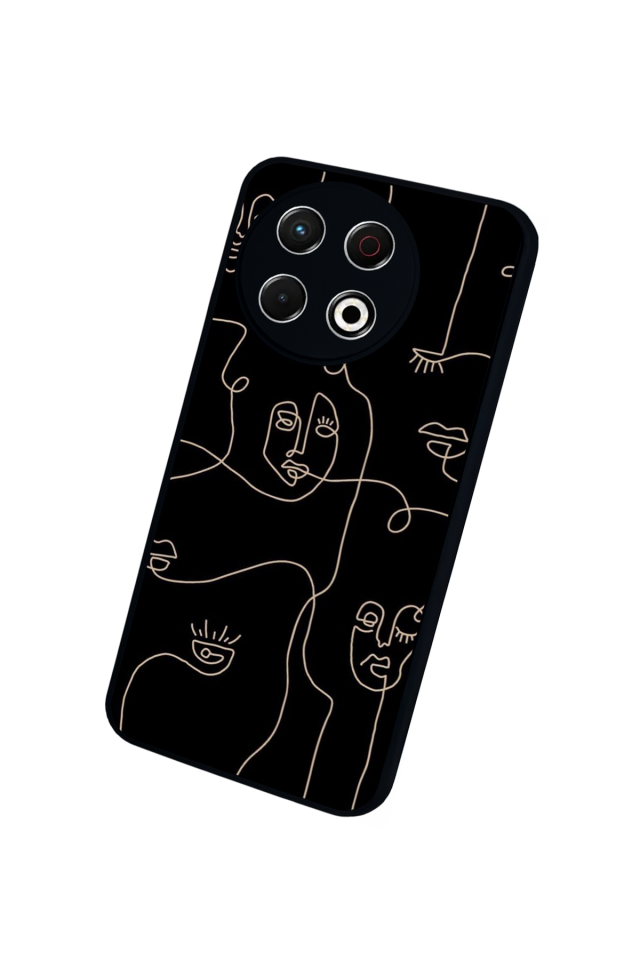 Tecno Spark 30 Pro Uyumlu Line Art Tasarımlı Glossy Premium Kılıf