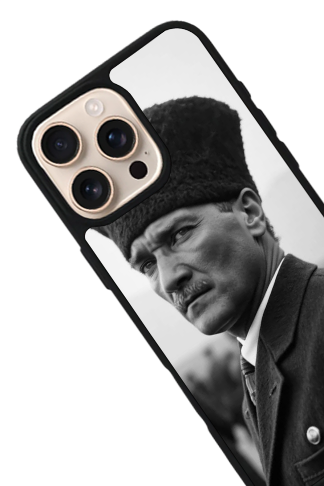 iPhone 15 Pro Max Uyumlu Mustafa Kemal Ataturk Tasarımlı Glossy Premium Kılıf