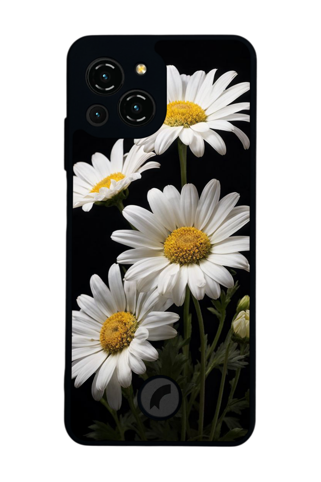 Reeder S23 Pro Max Uyumlu Papatya Tasarımlı Glossy Premium Kılıf