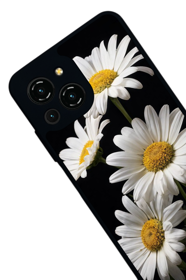 Reeder S23 Pro Max Uyumlu Papatya Tasarımlı Glossy Premium Kılıf