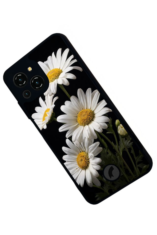 Reeder S23 Pro Max Uyumlu Papatya Tasarımlı Glossy Premium Kılıf