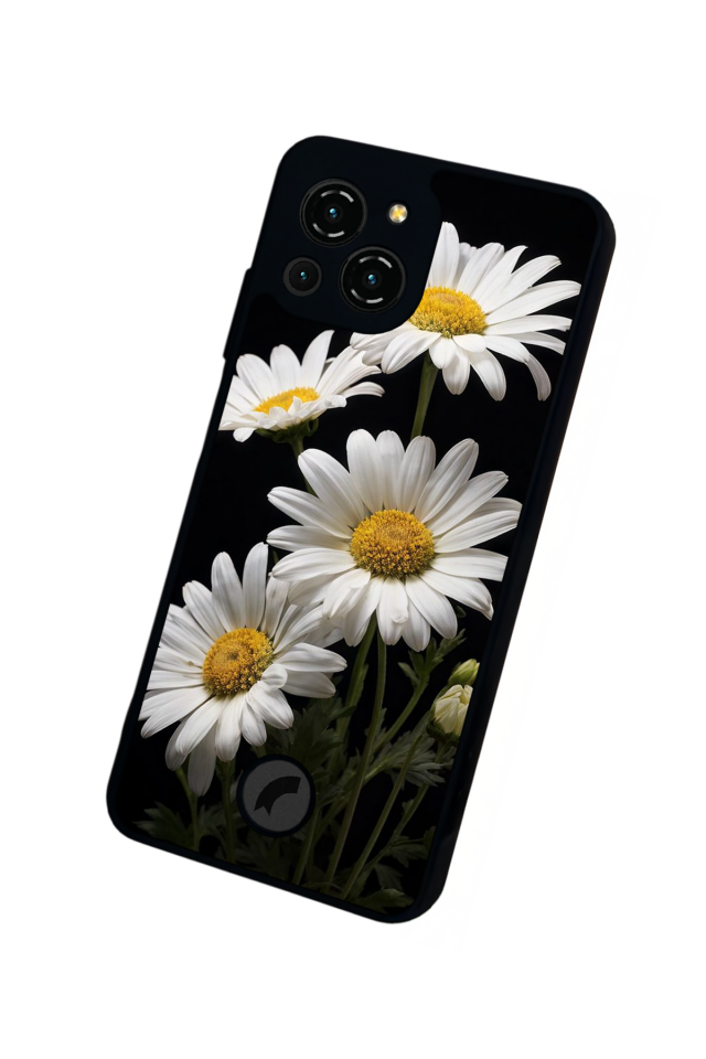 Reeder S23 Pro Max Uyumlu Papatya Tasarımlı Glossy Premium Kılıf