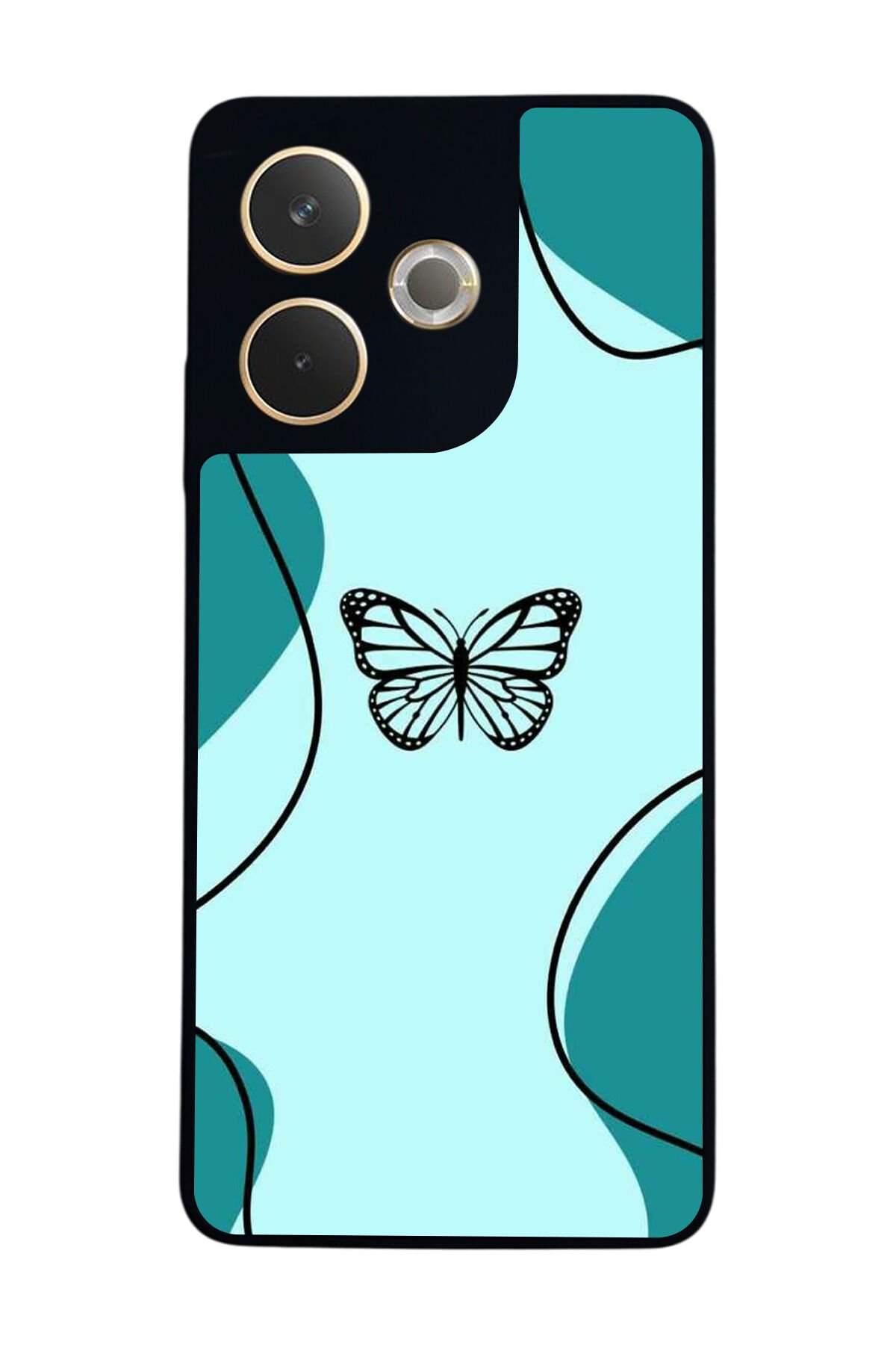 Oppo A5 Pro Uyumlu Kelebek Tasarımlı Glossy Premium Kılıf