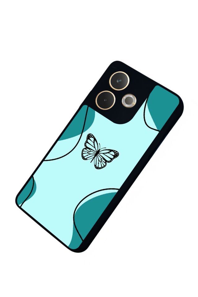 Oppo A5 Pro Uyumlu Kelebek Tasarımlı Glossy Premium Kılıf