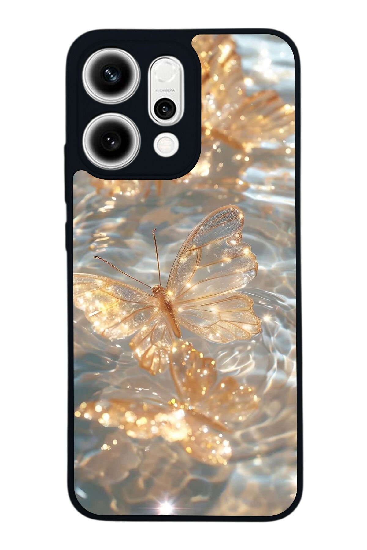 Oppo Reno 14 Uyumlu Kelebek Tasarımlı Glossy Premium Kılıf
