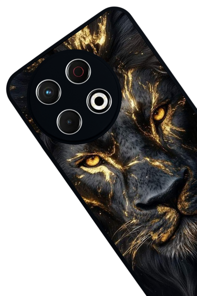 Tecno Spark 30 Pro Uyumlu Aslan Tasarımlı Glossy Premium Kılıf