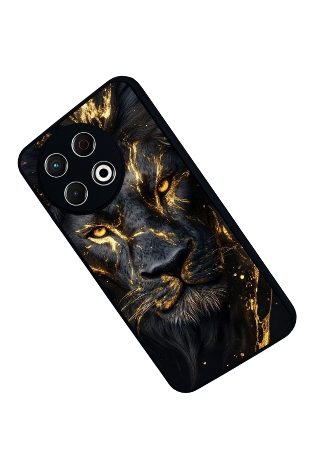 Tecno Spark 30 Pro Uyumlu Aslan Tasarımlı Glossy Premium Kılıf