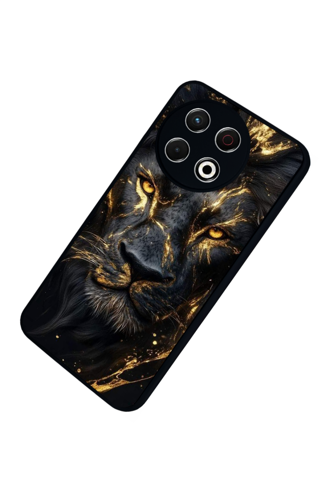 Tecno Spark 30 Pro Uyumlu Aslan Tasarımlı Glossy Premium Kılıf
