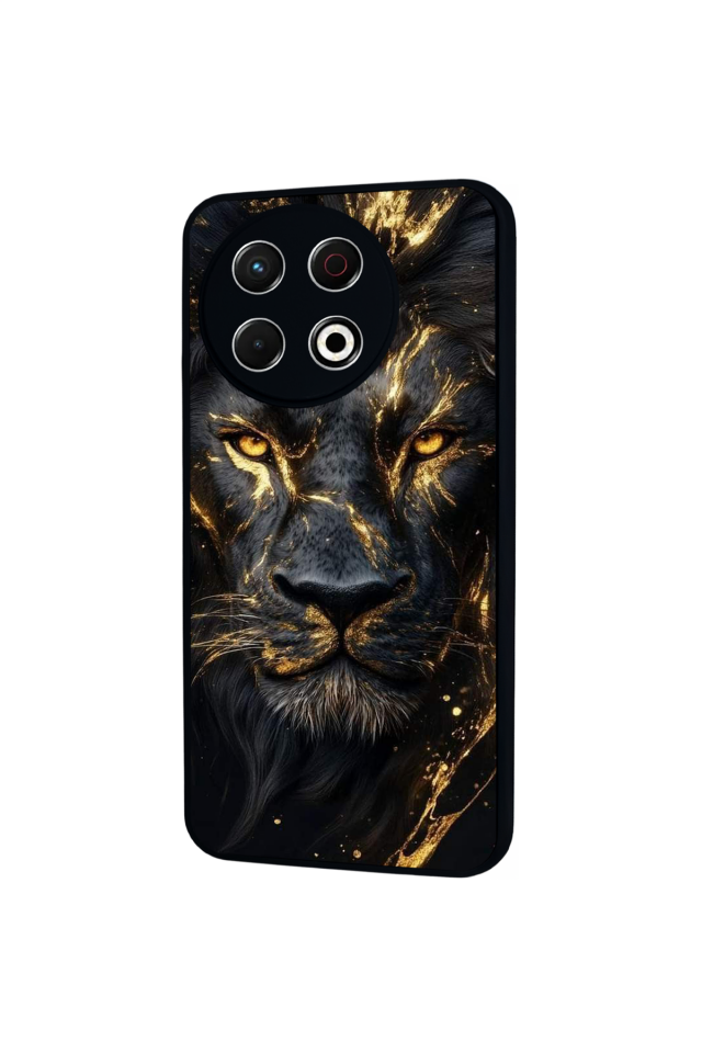 Tecno Spark 30 Pro Uyumlu Aslan Tasarımlı Glossy Premium Kılıf