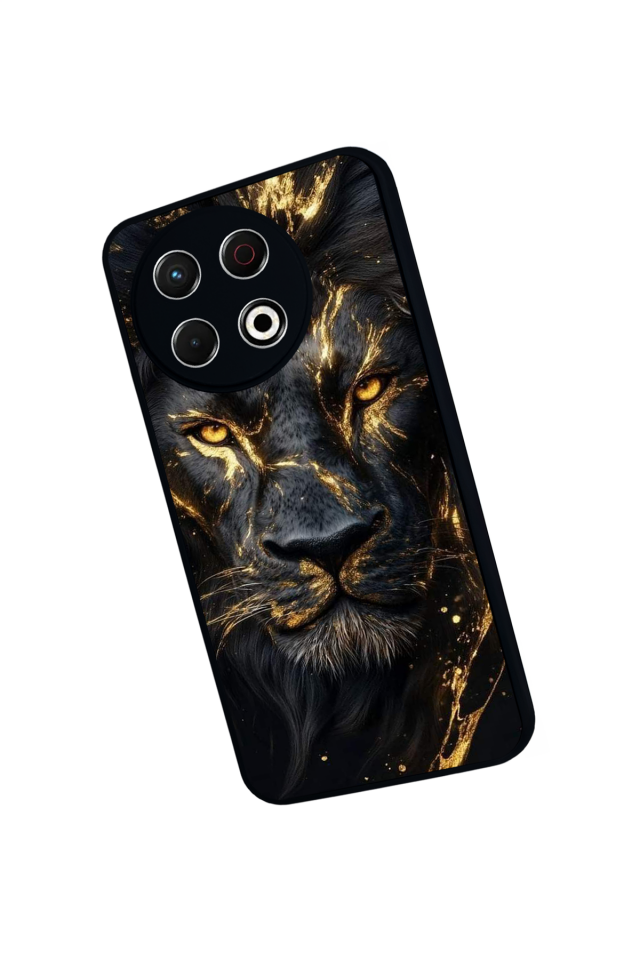 Tecno Spark 30 Pro Uyumlu Aslan Tasarımlı Glossy Premium Kılıf