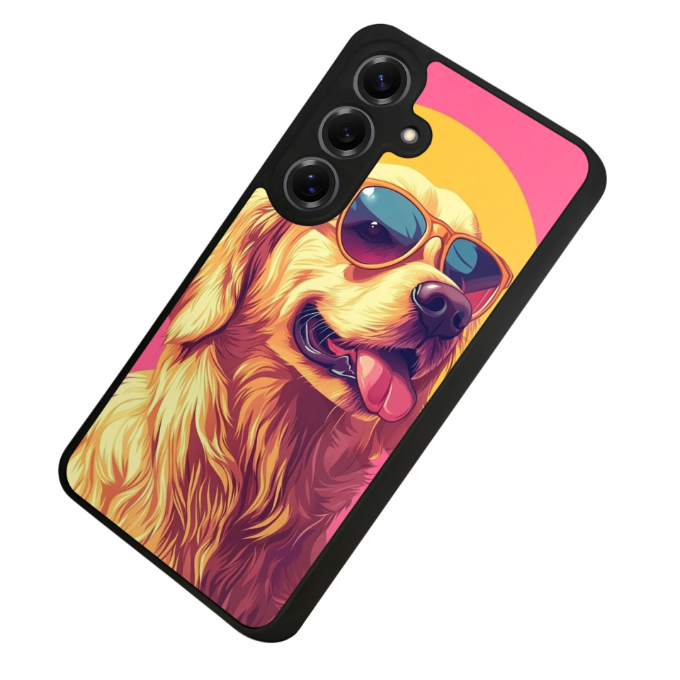 Samsung Galaxy S25 Uyumlu Golden Kopek Tasarımlı Glossy Premium Kılıf