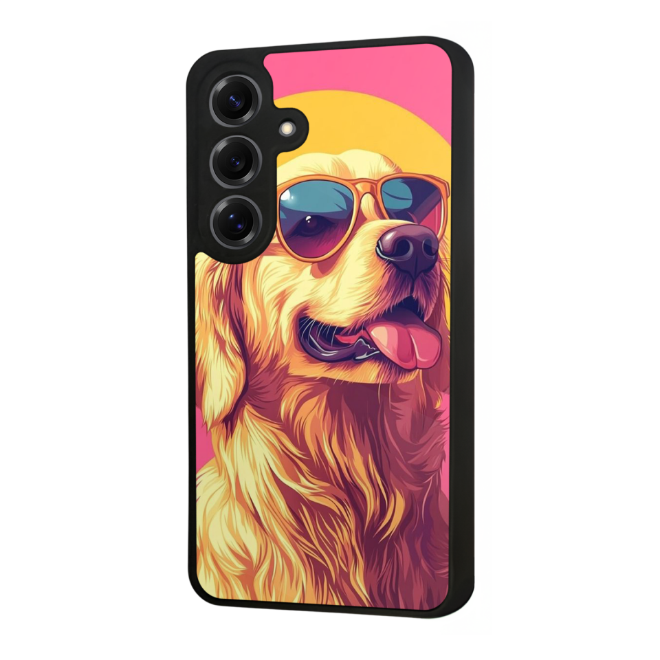 Samsung Galaxy S25 Uyumlu Golden Kopek Tasarımlı Glossy Premium Kılıf