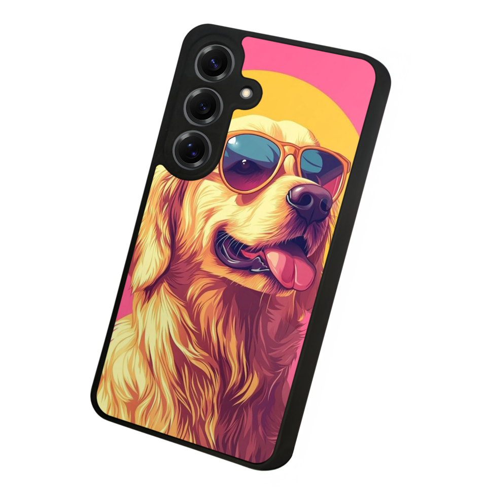 Samsung Galaxy S25 Uyumlu Golden Kopek Tasarımlı Glossy Premium Kılıf