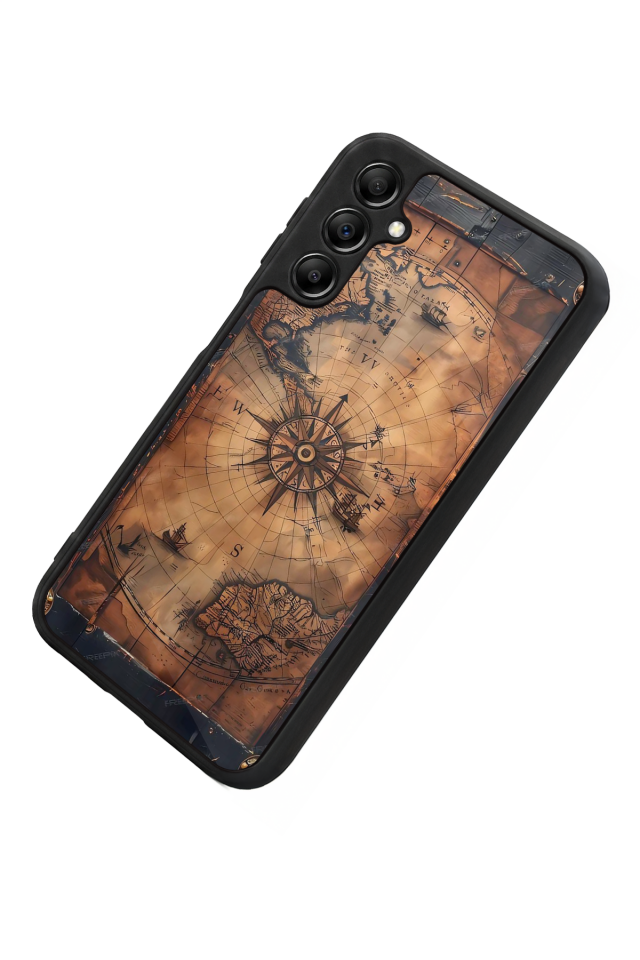 Samsung Galaxy A14 Uyumlu Harita Tasarımlı Glossy Premium Kılıf