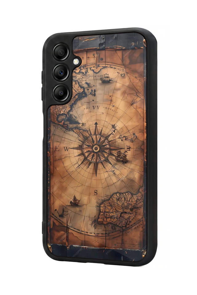 Samsung Galaxy A14 Uyumlu Harita Tasarımlı Glossy Premium Kılıf