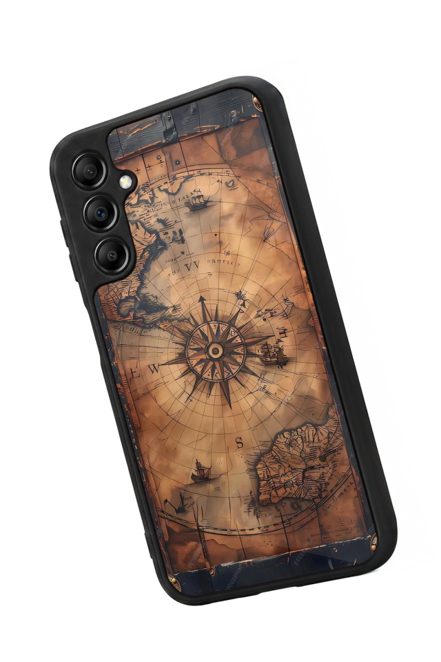 Samsung Galaxy A14 Uyumlu Harita Tasarımlı Glossy Premium Kılıf